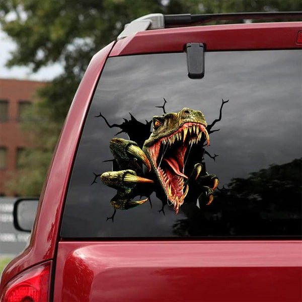 Dinosaur Cracked Car Decal Sticker | Waterproof | PVC Vinyl | CCS1871