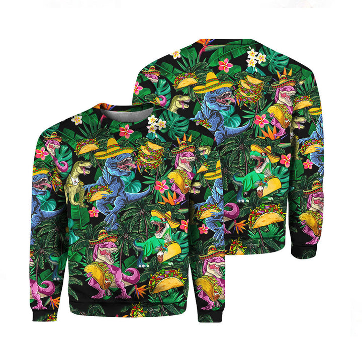 Dinosaur Love Tacos Crewneck Sweatshirt For Men & Women