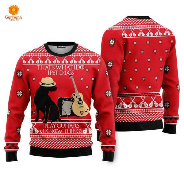 Dog Guitar Ugly Christmas Sweater For Men & Women US5094