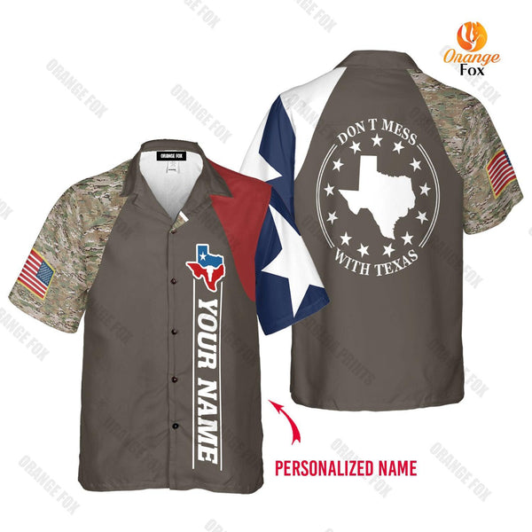 Don't Mess With Texas Custom Name Hawaiian Shirt For Men & Women