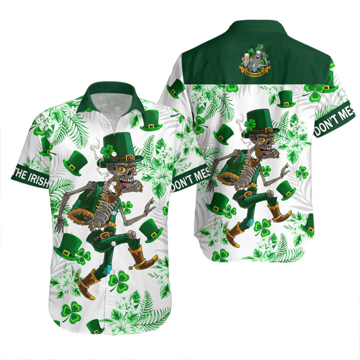 Dont Mess With The Irish St Patricks Day Aloha Hawaiian Shirts | For Men And Women | WT1825-Colorful-Gerbera Prints.