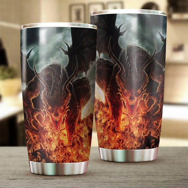 Dragon & Dungeon Tattoo Stainless Steel Tumbler Cup | Travel Mug | TC1282
