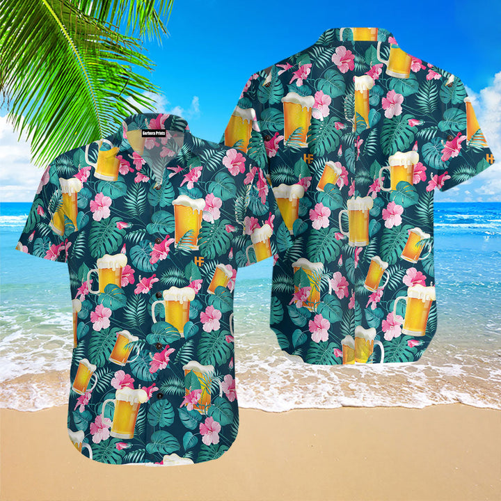 Drink Beer Alcohol Tropical Hawaiian Shirt
