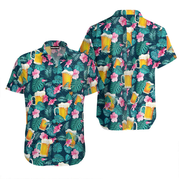 Drink Beer Alcohol Tropical Hawaiian Shirt