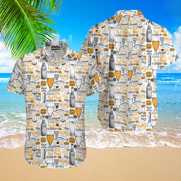 Drink Beer Eat Fish Hawaiian Shirt