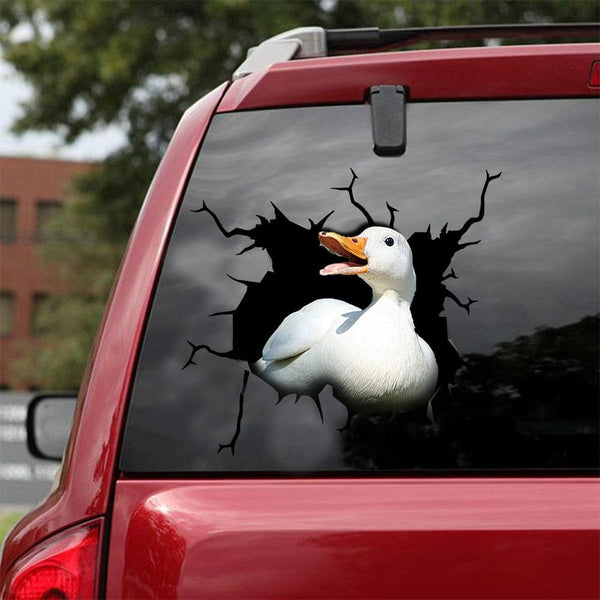 Duck Cracked Car Decal Sticker | Waterproof | PVC Vinyl | CCS1191