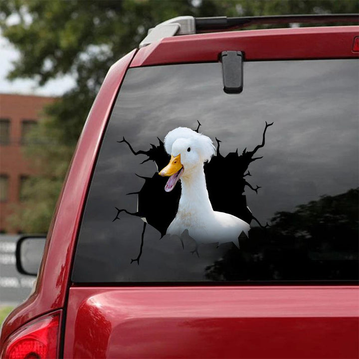Duck Cracked Car Decal Sticker | Waterproof | PVC Vinyl | CCS1193