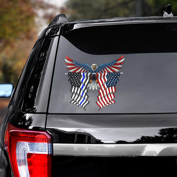 Eagle Back The Blue American Cracked Car Decal Sticker | Waterproof | PVC Vinyl | CCS1922