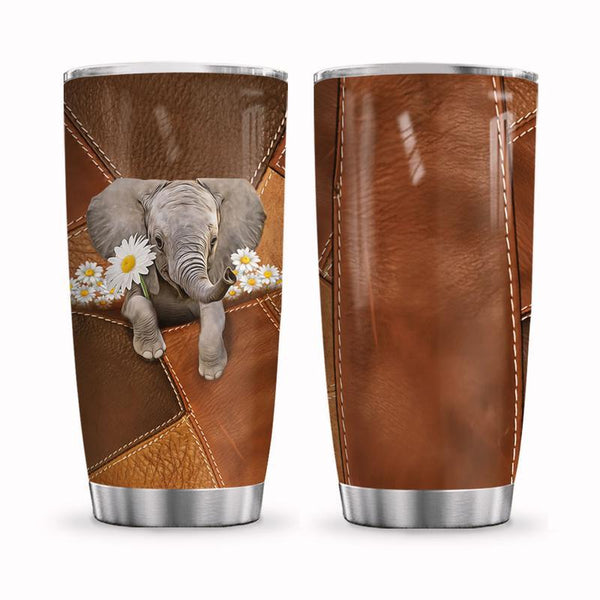 Elephant Sunflowers Stainless Steel Tumbler Cup | Travel Mug | TC4518
