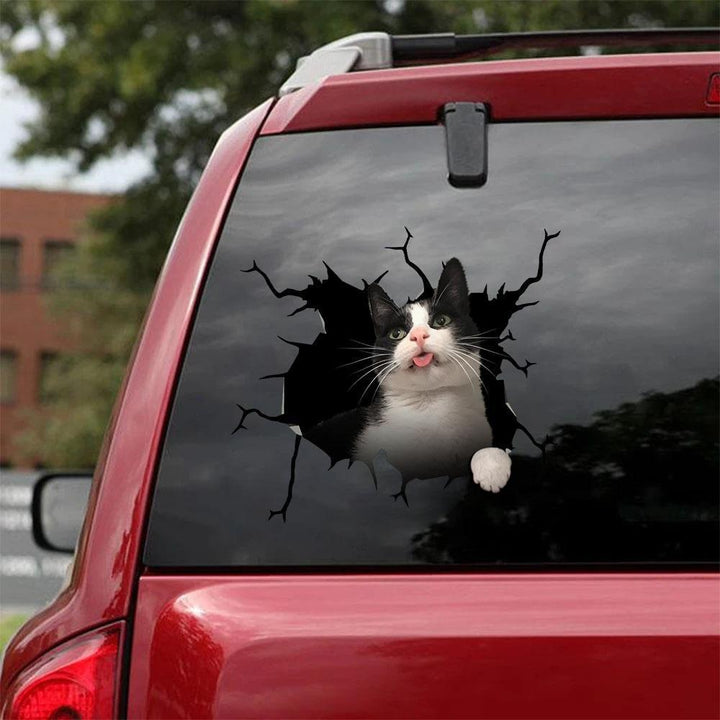 Cats Lover Cracked Car Decal Sticker | Waterproof | PVC Vinyl | CCS2073