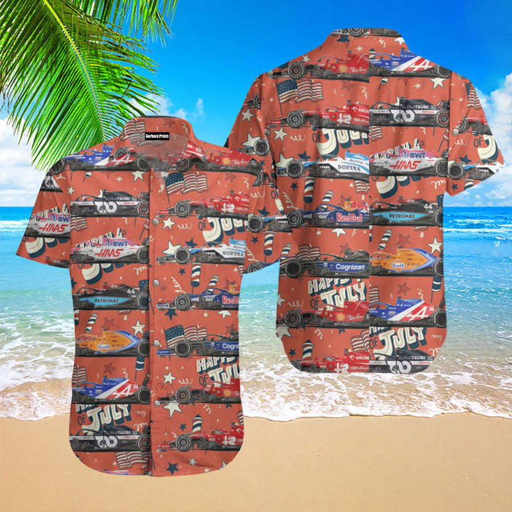F1 Formula One Teams 2023 4Th Of July Hawaiian Shirt