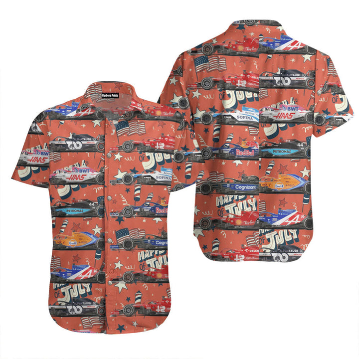 F1 Formula One Teams 2023 4Th Of July Hawaiian Shirt