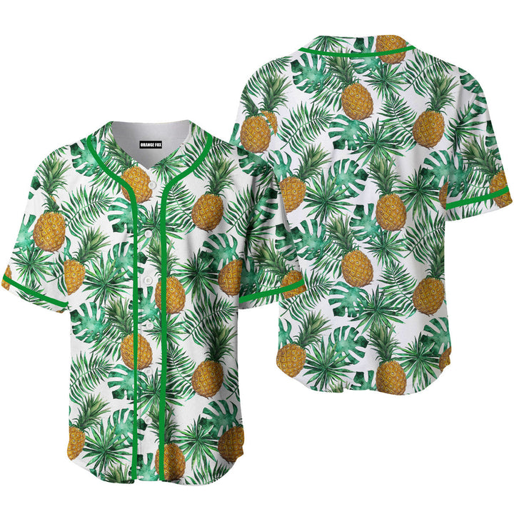 Pineapple And Leaves Seamless Pattern Baseball Jersey For Men & Women FBB1270