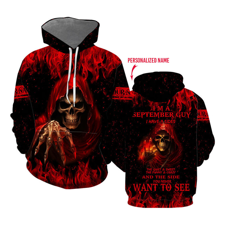 Skull I Have Three Sides  Custom Name Hoodie For Men & Women FCN1181