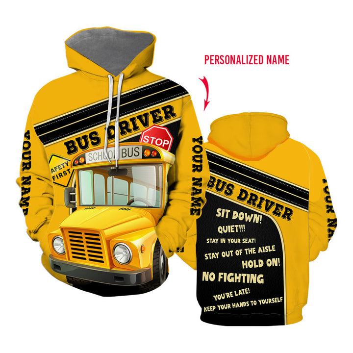 School Bus Driver Custom Name Hoodie For Men & Women FCN1264