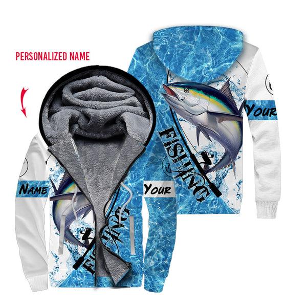 Tuna Fishing Custom Name Fleece Zip Hoodie For Men & Women FFN1272