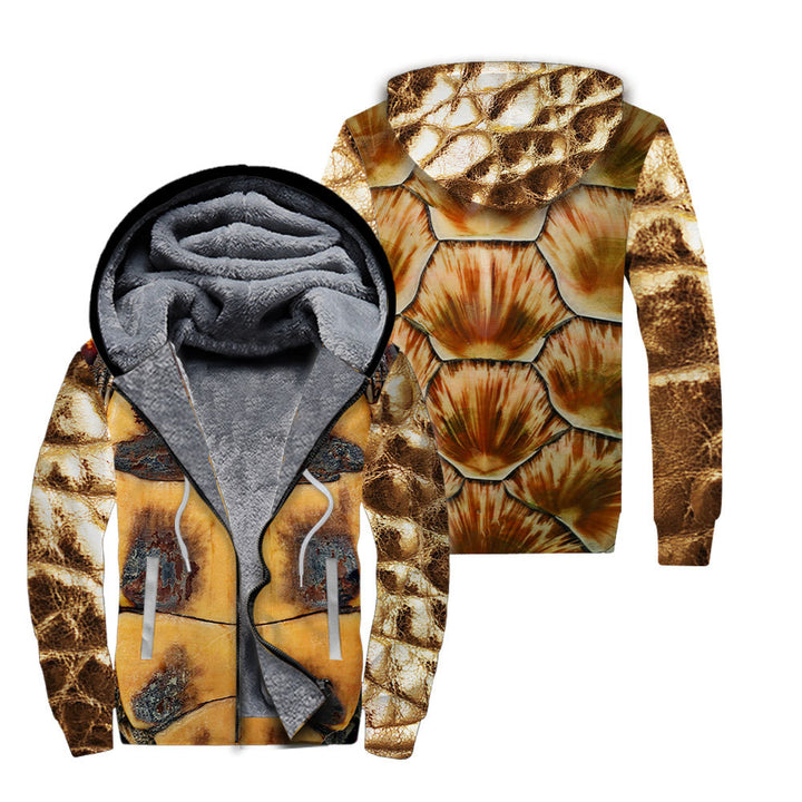 Yellow Turtle Halloween Costume Fleece Zip Hoodie