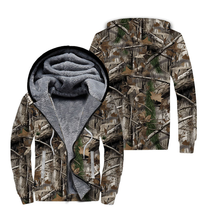 Real Tree Camo Camouflage Hunting Fleece Zip Hoodie