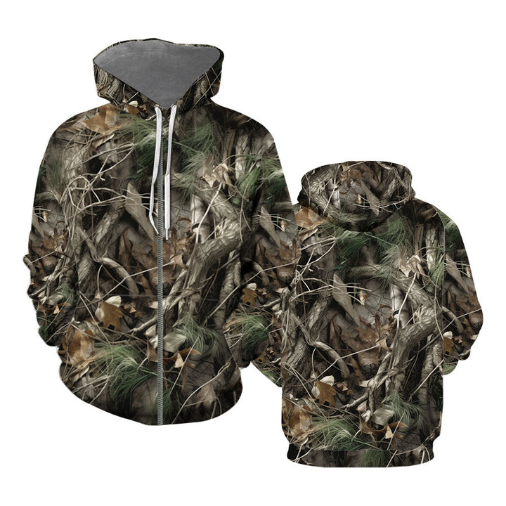 Real Tree Camouflage Camo Hunting Zip Up Hoodie