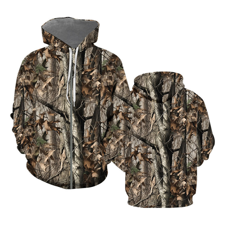 Real Tree Camouflage Hunting Camo Zip Up Hoodie