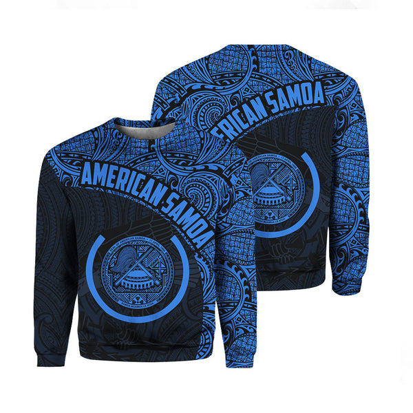 American Samoa Blue Black Crewneck Sweatshirt