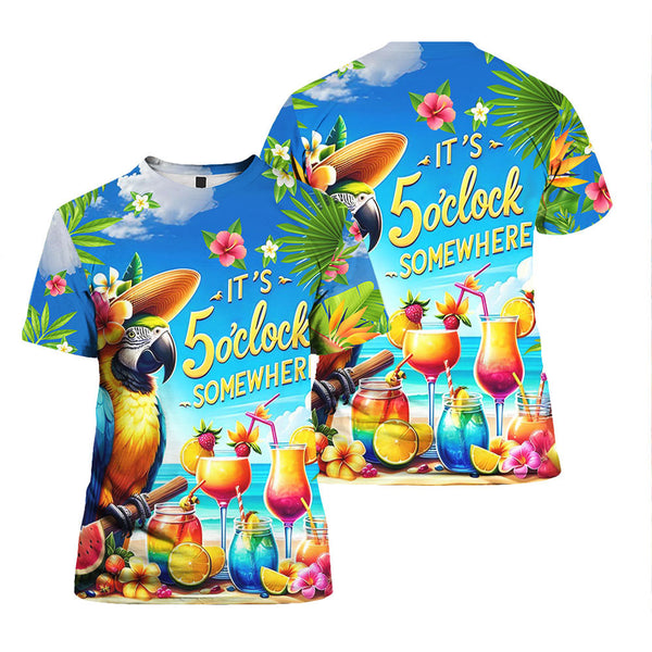 It's 5 O'clock Somewhere Parrot T Shirt