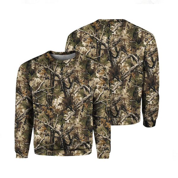 Real Tree Camouflage Hunting Camo Crewneck Sweatshirt For Men & Women FHT1198