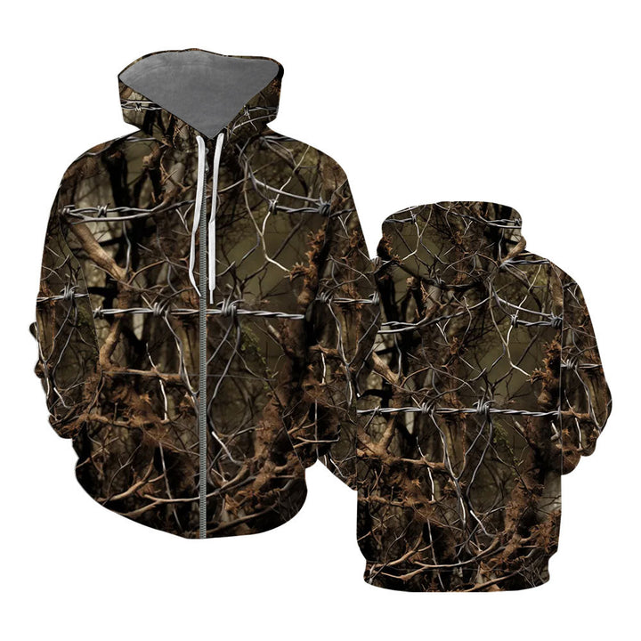 Real Tree Camouflage Camo Hunting Zip Up Hoodie