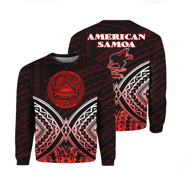 American Samoa Red Black Crewneck Sweatshirt