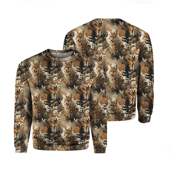Camouflage Coyote Hunting Crewneck Sweatshirt For Men & Women FHT1210