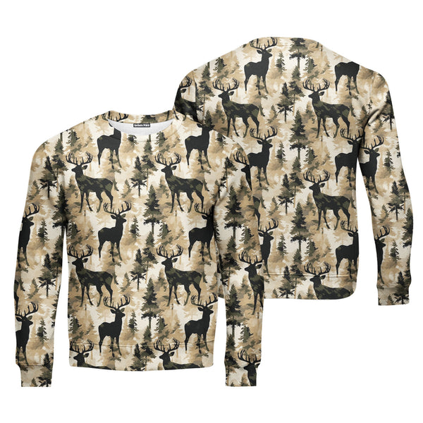 Vintage Deer Camouflage Camo Pattern Crewneck Sweatshirt For Men & Women FHT1259