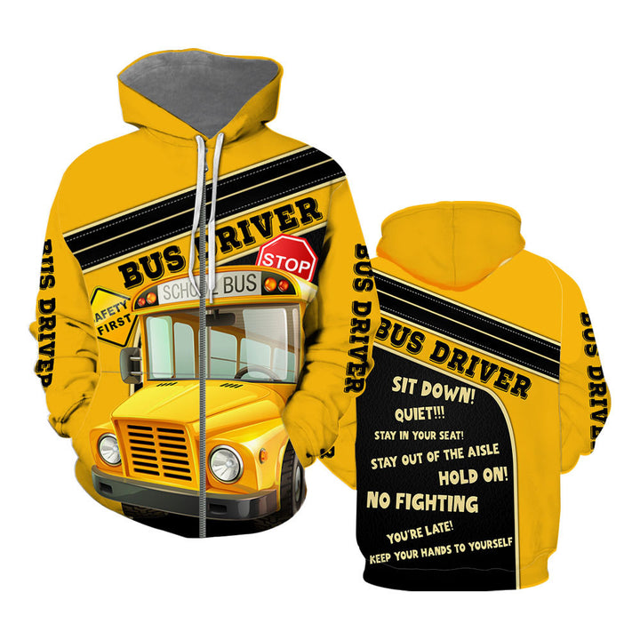 School Bus Driver Zip Up Hoodie For Men & Women FHT1264