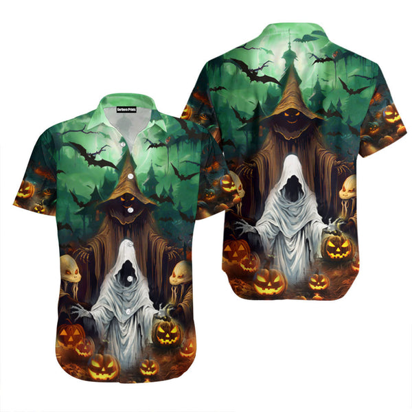 Ghouls Halloween Pumpkin Hawaiian Shirt 