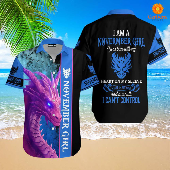  I Am A November Girl Blue Dragon Aloha Hawaiian Shirts For Men & For Women FHW1093