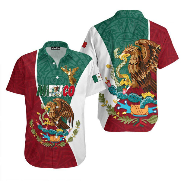 Mexico Eagle Mexican Green And Red Hawaiian Shirt 