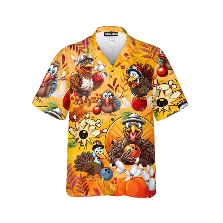 Thanksgiving Turkey Playing Bowling Hawaiian Shirt