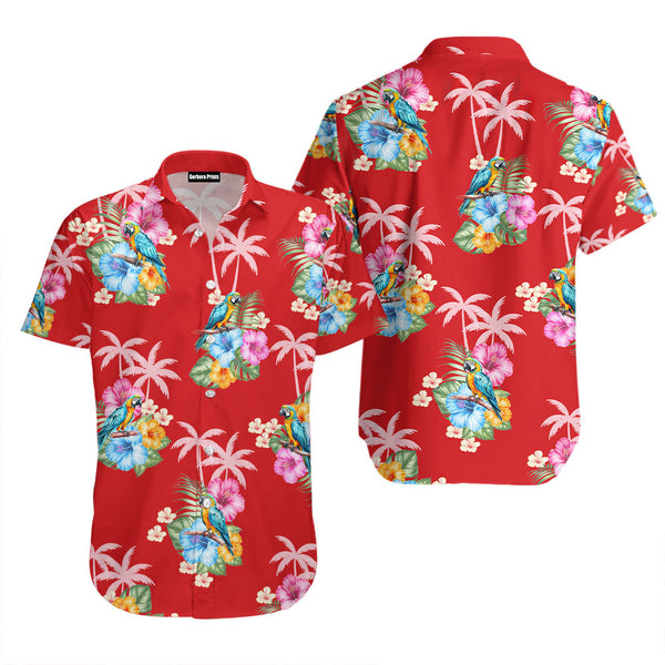 Parrot Tropical Red Hawaiian Shirts For Men & For Women FHW1204