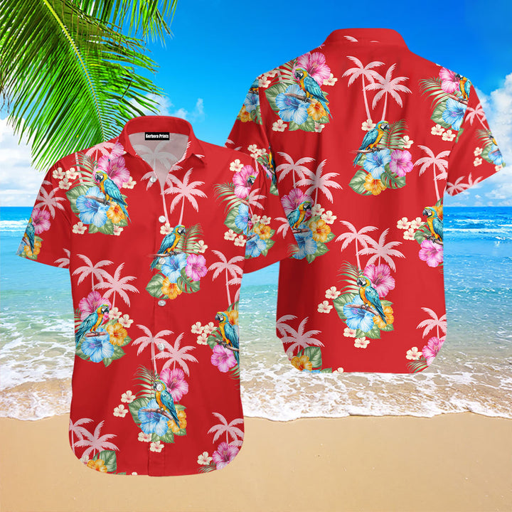 Parrot Tropical Red Hawaiian Shirts For Men & For Women FHW1204