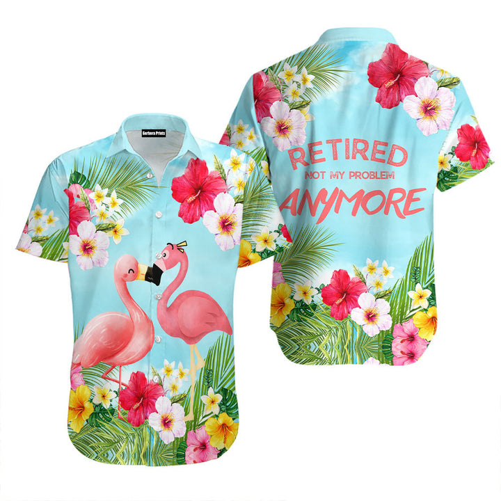 Couple Flamingo Tropical Pink Blue Hawaiian Shirt