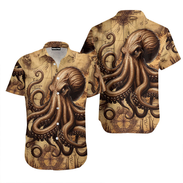 Octopus Map Vintage Hawaiian Shirt