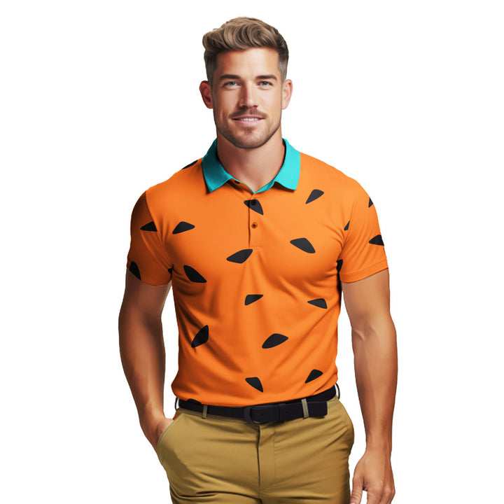 Orange The Flintstones Polo Shirt For Men