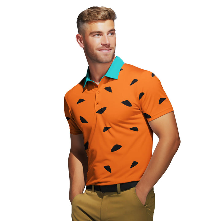 Orange The Flintstones Polo Shirt For Men