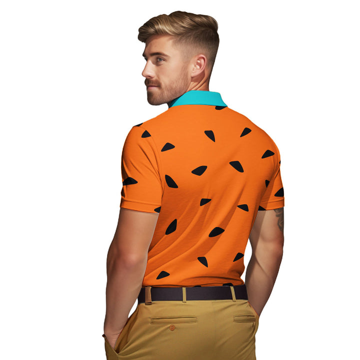 Orange The Flintstones Polo Shirt For Men