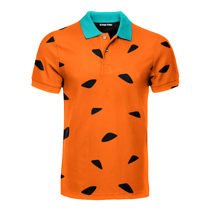 Orange The Flintstones Polo Shirt For Men