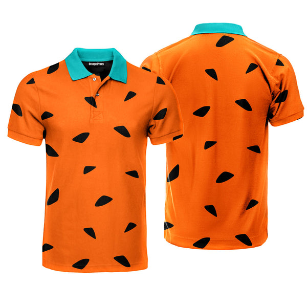 Orange The Flintstones Polo Shirt For Men