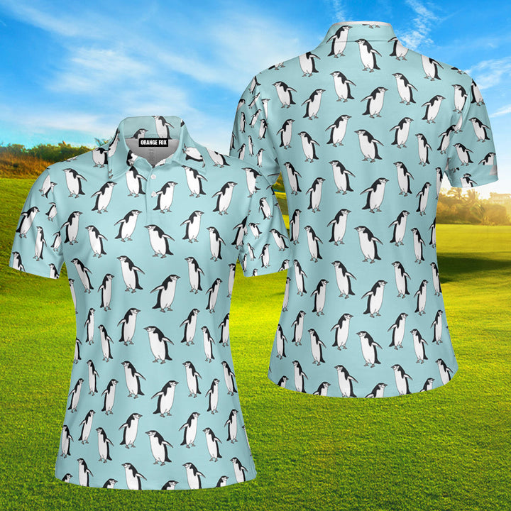 Light Blue Penguin Golf Polo Shirt For Women