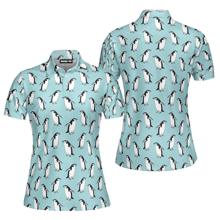 Light Blue Penguin Golf Polo Shirt For Women