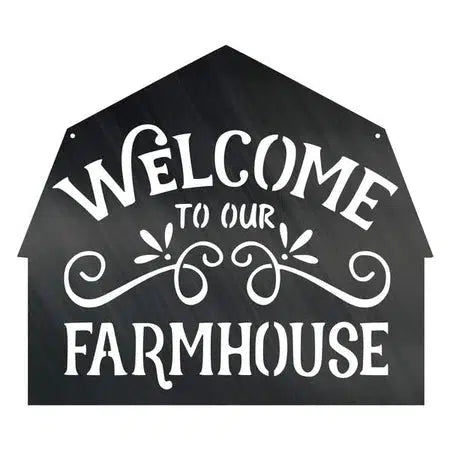 Farm House Custom Cut Metal Sign | MN1315-Black-Gerbera Prints.