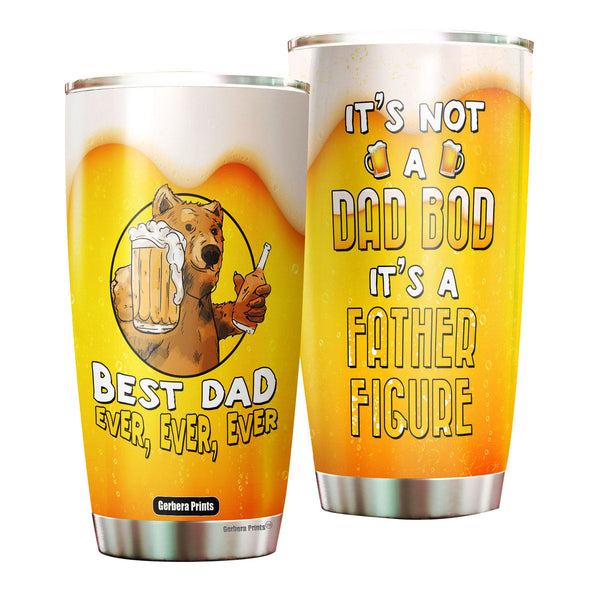 Father's Day Funny Bear Dad Bod Beer Lover Stainless Steel Tumbler Cup Travel Mug TC7408