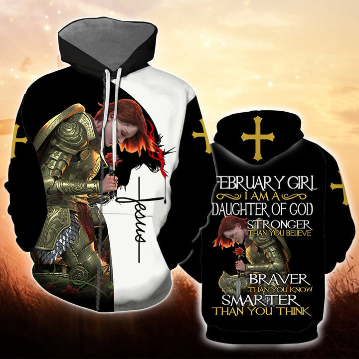 February Girl - I Am A Daughter Of God 3D All Over Print | Unisex | Adult | HP12252-Zip Hoodie-Gerbera Prints.